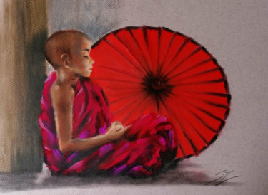Wings of the heart Peinture intitulée "Wings of the heart" par Susana Zarate, Œuvre d'art originale, Pastel