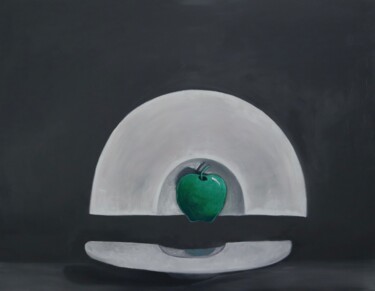 Painting titled "Apple" by Ta Byrne, Original Artwork, Oil