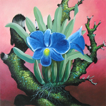 Painting titled "Wild Orchid II" by Suthee Borwornchai, Original Artwork