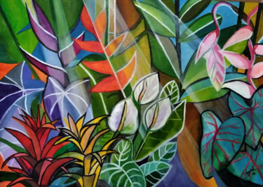 Pintura intitulada ""Jardim Amazônico"" por Suzanh, Obras de arte originais, Acrílico