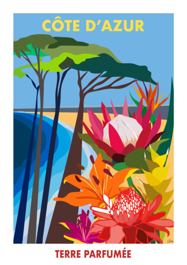 Arts numériques intitulée "Côte d'Azur" par Suzanne Bolze, Œuvre d'art originale, Travail numérique 2D
