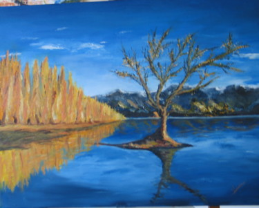 Painting titled "114 LAC WANAKA NOUV…" by Suzanne Leseve, Original Artwork, Oil