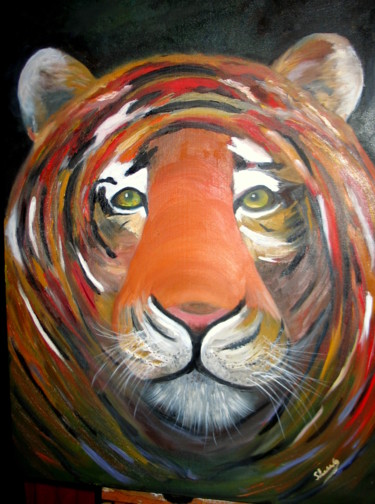 Painting titled "116-maitre-tigre-2.…" by Suzanne Leseve, Original Artwork
