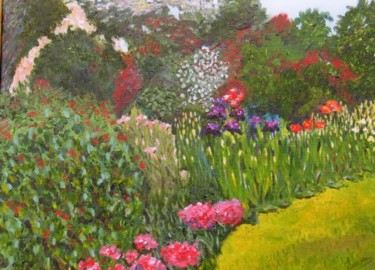 Painting titled "jardin anglais" by Suzanne Leseve, Original Artwork