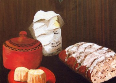 Картина под названием "du pain du beurre" - Suzanne Leseve, Подлинное произведение искусства