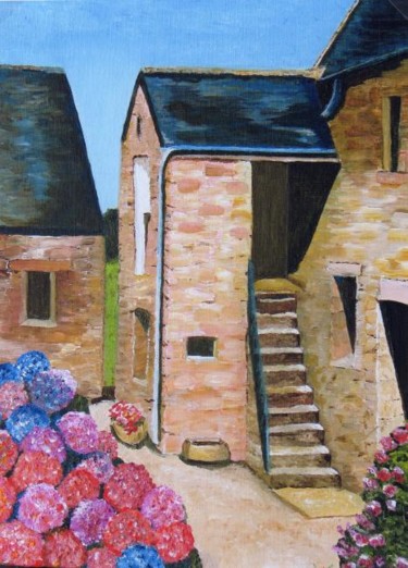 Peinture intitulée "maison bretonne" par Suzanne Leseve, Œuvre d'art originale