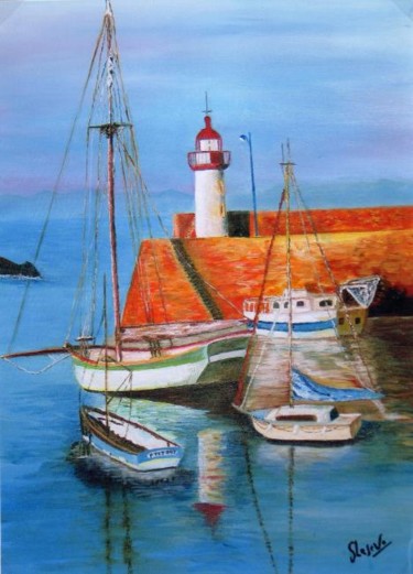 Painting titled "PORT BRETON" by Suzanne Leseve, Original Artwork