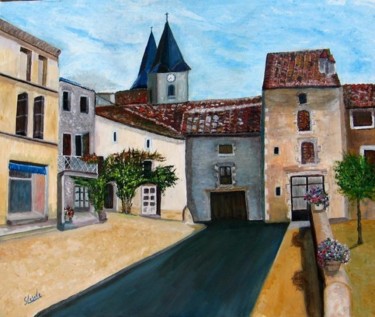 Painting titled "couhe place du marc…" by Suzanne Leseve, Original Artwork