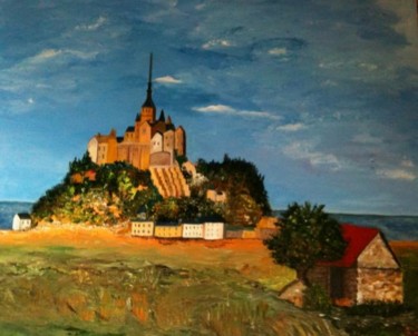 Painting titled "le mont st michel" by Suzanne Leseve, Original Artwork