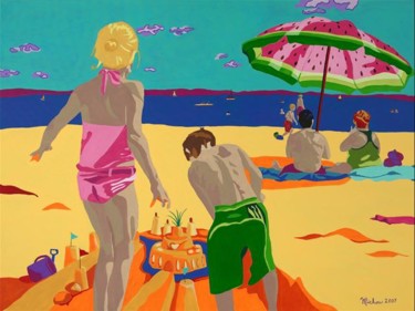Peinture intitulée "Chateau de sable" par Suzanne Perreault - Michou, Œuvre d'art originale