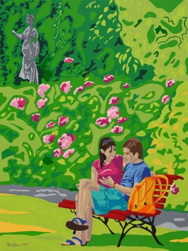 Peinture intitulée "Jardin secret" par Suzanne Perreault - Michou, Œuvre d'art originale