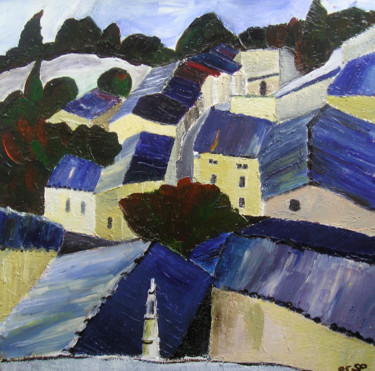 Painting titled "Oppède-le-vieux" by Suzanne Piesk, Original Artwork, Acrylic