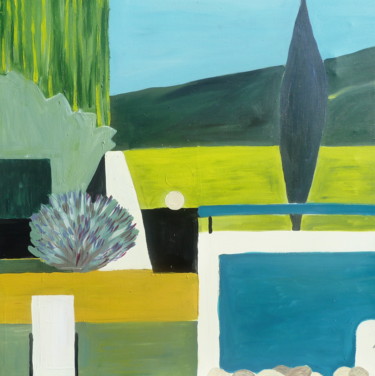 Картина под названием "Garten im Luberon" - Suzanne Piesk, Подлинное произведение искусства, Акрил