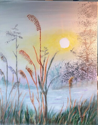 Pintura intitulada "Dans la brume" por Suzanne Trenchant, Obras de arte originais, Acrílico