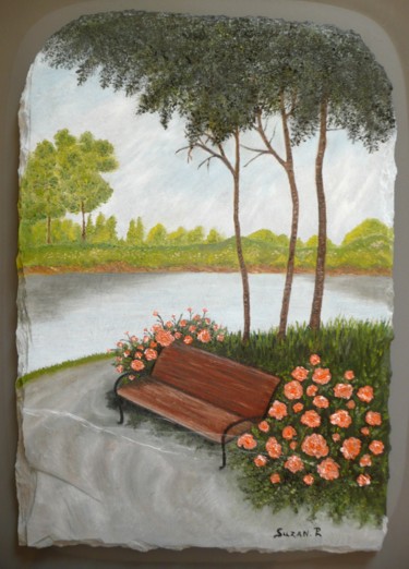 Peinture intitulée "Viens t'asseoir" par Suzanne Plante, Œuvre d'art originale, Huile