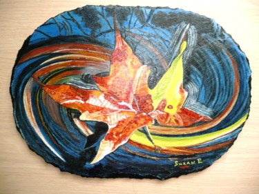 Peinture intitulée "Feuille d'érable" par Suzanne Plante, Œuvre d'art originale