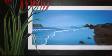 Painting titled "La valse des vagues" by Suzanne Plante, Original Artwork, Oil