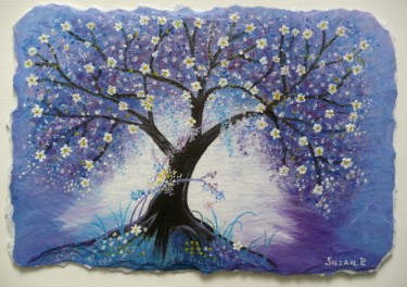 Pintura titulada "l-arbre-du-bonheur.…" por Suzanne Plante, Obra de arte original, Oleo