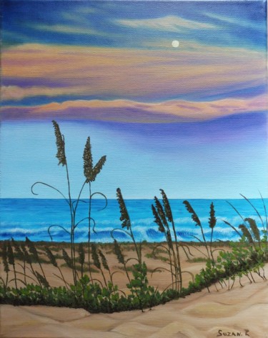Painting titled "la-mer-turquoise.jpg" by Suzanne Plante, Original Artwork, Oil