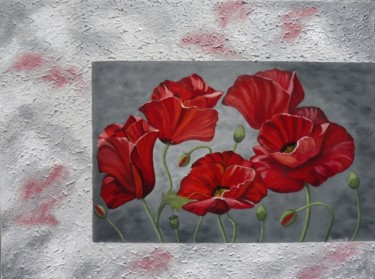 Painting titled "les-pavots.jpg" by Suzanne Plante, Original Artwork, Oil