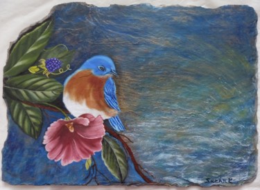 Pintura titulada "oiseaux-de-nuit.jpg" por Suzanne Plante, Obra de arte original, Acrílico