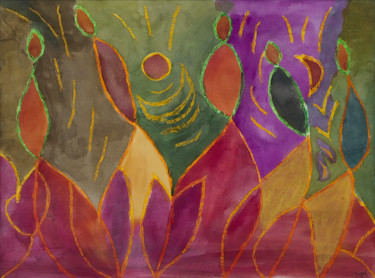 Peinture intitulée "danses-matinales.png" par Suzel Chaigneau, Œuvre d'art originale