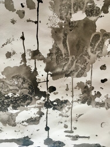 Malerei mit dem Titel ""Arbres sur la neig…" von Suzelle Billioud, Original-Kunstwerk, Tinte