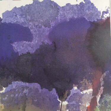 Pittura intitolato ""Forêt violette"" da Suzelle Billioud, Opera d'arte originale, Inchiostro Montato su Telaio per barella…
