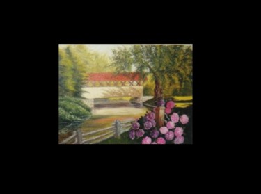 Painting titled "Covered Bridge" by Suzi, Original Artwork