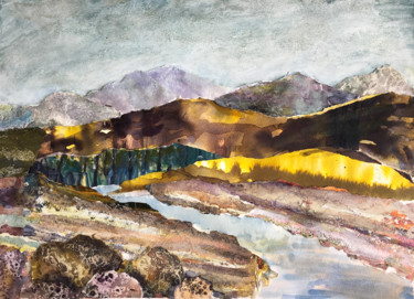 Картина под названием "Down by the River" - Suzsi Corio, Подлинное произведение искусства, Акварель