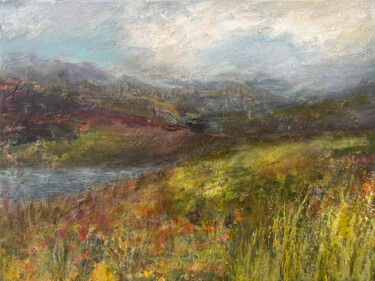 Painting titled "Near Buttermere" by Suzsi Corio, Original Artwork, Acrylic Mounted on Wood Stretcher frame