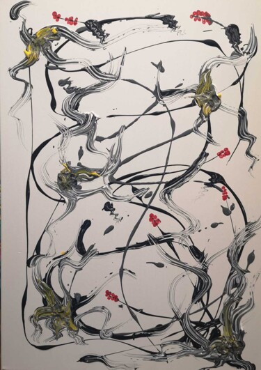 Malerei mit dem Titel "éveil de l esprit" von Suzy Defrel, Original-Kunstwerk, Acryl