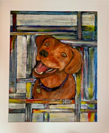 Painting titled "Clio" by Suzy Martin, Original Artwork, Acrylic Mounted on Other rigid panel