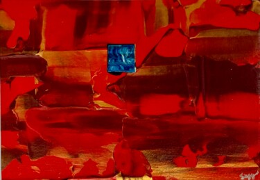 Painting titled "Blue Clot" by Suzy Martin, Original Artwork, Acrylic