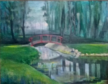 Картина под названием ""Уголок парка"" - Mila Hilgendorff, Подлинное произведение искусства, Акрил Установлен на Деревянная…