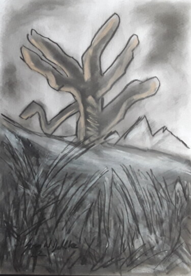 Painting titled "The tree" by Sven W. Dahlke, Original Artwork, Chalk