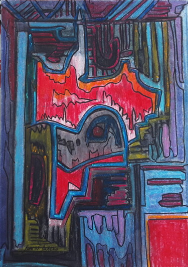 Painting titled "Ohne Nr05" by Sven W. Dahlke, Original Artwork, Chalk