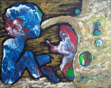 Painting titled "dreaming child" by Sven W. Dahlke, Original Artwork, Acrylic