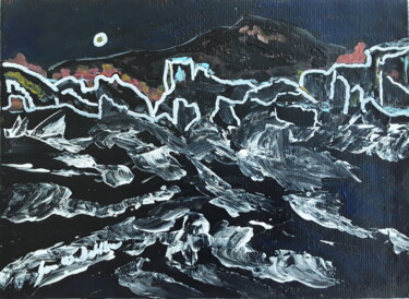Pintura titulada "coast at low tide" por Sven W. Dahlke, Obra de arte original, Acrílico