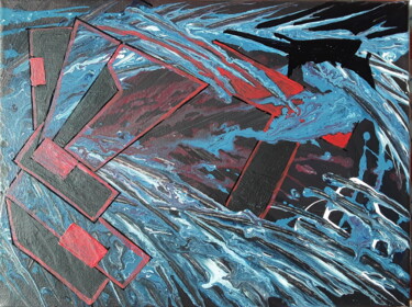 Malerei mit dem Titel "in the flood" von Sven W. Dahlke, Original-Kunstwerk, Acryl