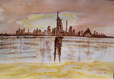 Painting titled "Dubai fascination" by Sven W. Dahlke, Original Artwork, Watercolor