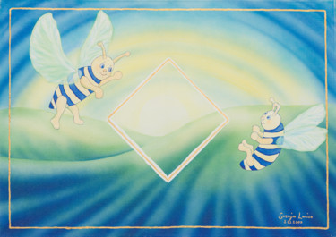 Kraft und Ruhe Malerei mit dem Titel "Kraft und Ruhe" von Svenja Lunise, Original-Kunstwerk, Airbrush