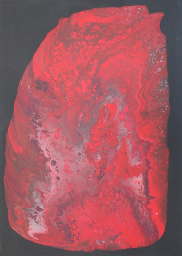 Peinture intitulée "" Lave ardente "" par Sophius, Œuvre d'art originale, Acrylique Monté sur Châssis en bois
