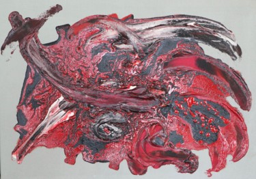 Peinture intitulée "" Magma "" par Sophius, Œuvre d'art originale, Acrylique Monté sur Châssis en bois