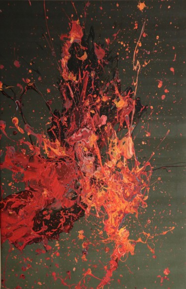 Peinture intitulée "" Explosion solaire…" par Sophius, Œuvre d'art originale, Acrylique Monté sur Châssis en bois