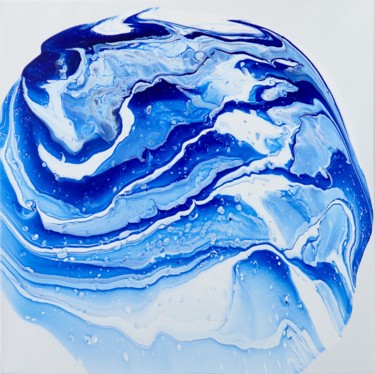 Malerei mit dem Titel "Blue Ocean Wave" von Sophius, Original-Kunstwerk, Acryl Auf Keilrahmen aus Holz montiert
