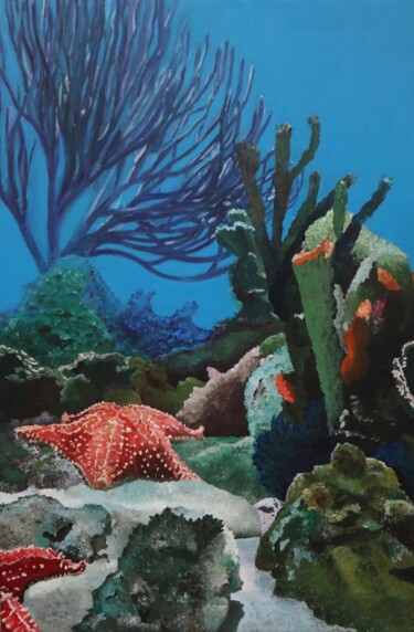 Pintura titulada "Starfish" por Sophius, Obra de arte original, Acrílico Montado en Bastidor de camilla de madera