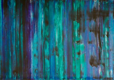 Painting titled "Tectonique Malachite" by Sophius, Original Artwork, Acrylic Mounted on Wood Stretcher frame