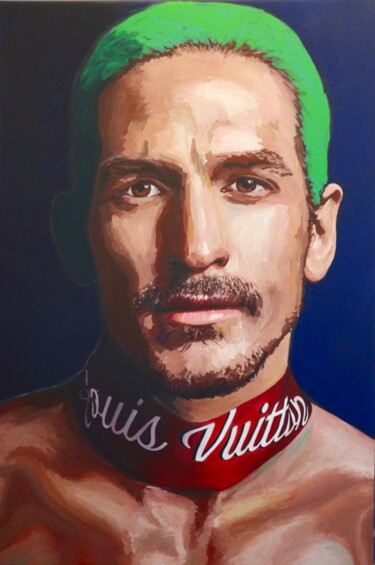 Painting titled "" Louis "" by Sophius, Original Artwork, Acrylic Mounted on Wood Stretcher frame