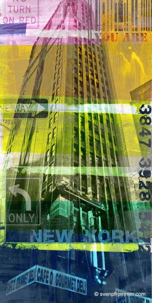 Druckgrafik mit dem Titel "NEWYORK SKYLINER V…" von Sven Pfrommer, Original-Kunstwerk, Analogdruck